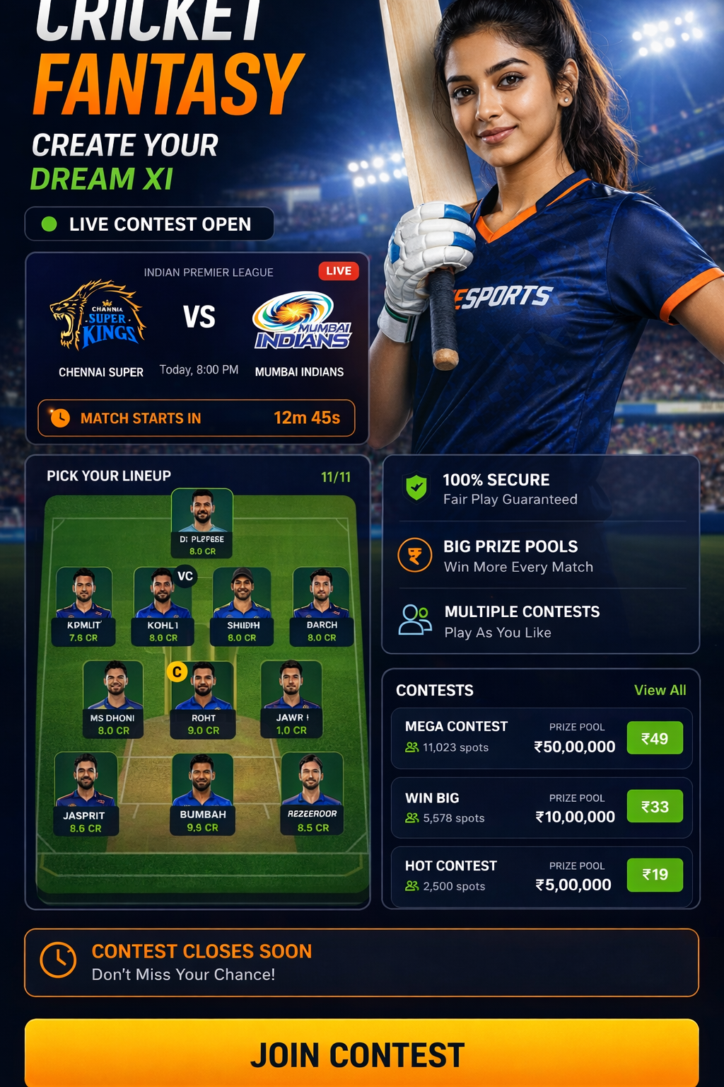 Come Play Link cricket matchday visual